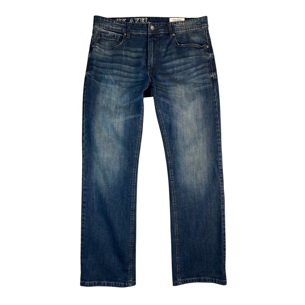 TK Axel Men's Dark Wash Straight Leg Jeans  Size 36 x 32  (fit 36 x 30)